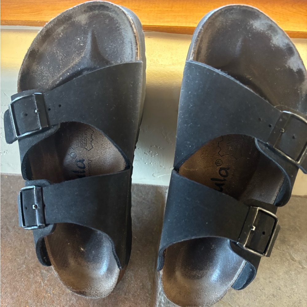 Birkenstock sandals . Vegan leather .